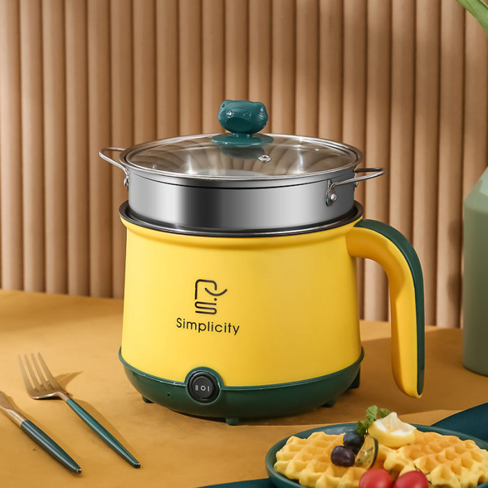 1.8L Electric Cooking Pot Stainless Steel Mini Rice Cooker| 600Watt