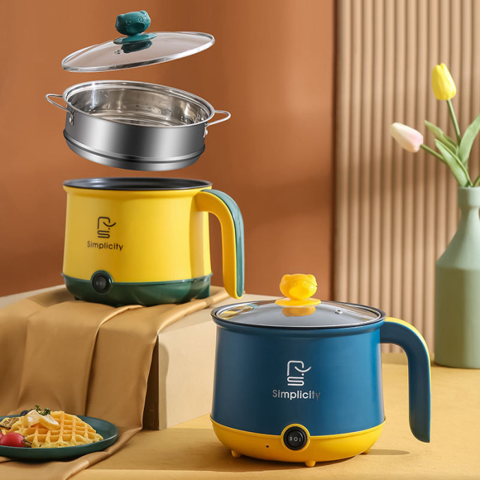1.8L Electric Cooking Pot Stainless Steel Mini Rice Cooker| 600Watt