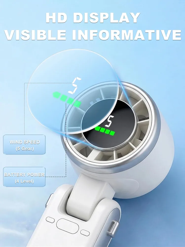 Turbo High-Speed Mini Fan – Portable Rechargeable Neck & Handheld Cooling Fan