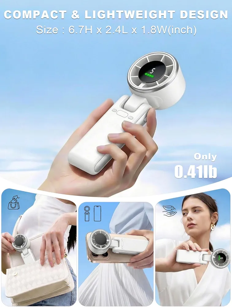 Turbo High-Speed Mini Fan – Portable Rechargeable Neck & Handheld Cooling Fan