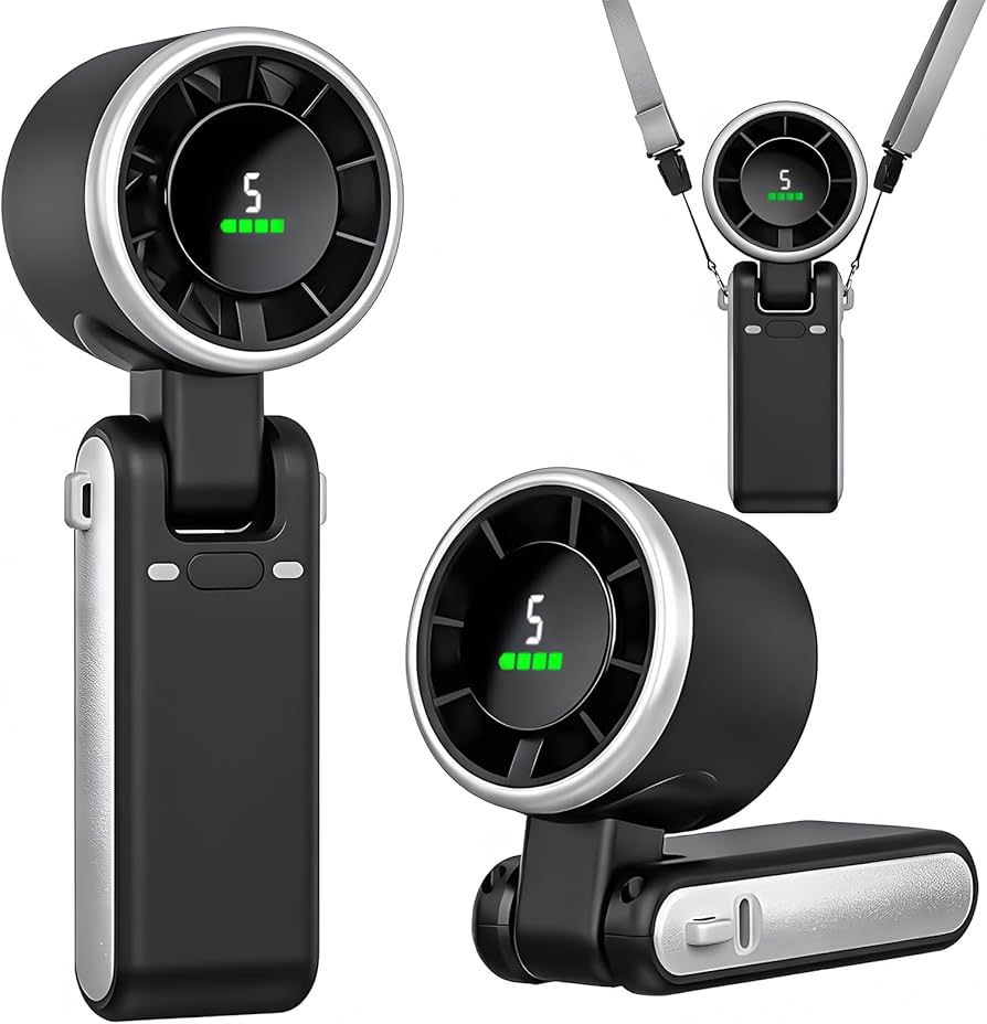 Turbo High-Speed Mini Fan – Portable Rechargeable Neck & Handheld Cooling Fan